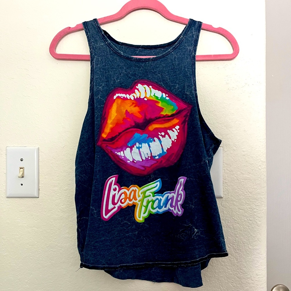 Lisa Frank Rainbow Lips Tank🌈💋
